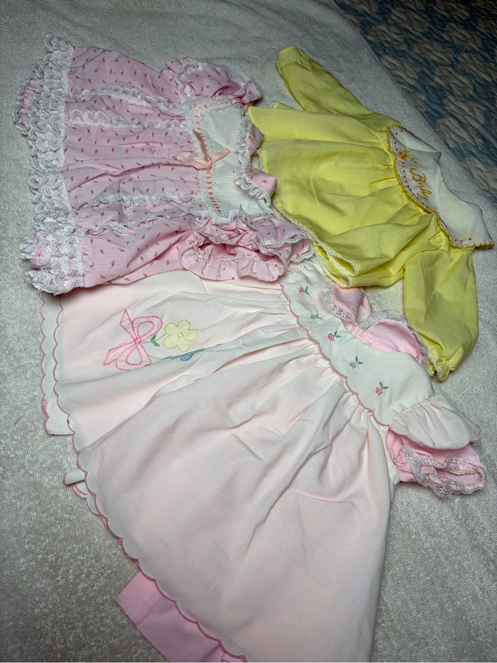 3-Piece Baby Girls Dress Set in Pink & Yellow